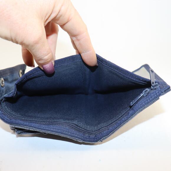 Porter Yoshida & Co. Japan Navy Canvas Trifold Wallet | Snap Closure - Picture 8 of 9